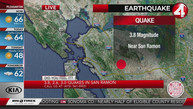 San Ramon Rocked by 3.3 Magnitude Earthquake