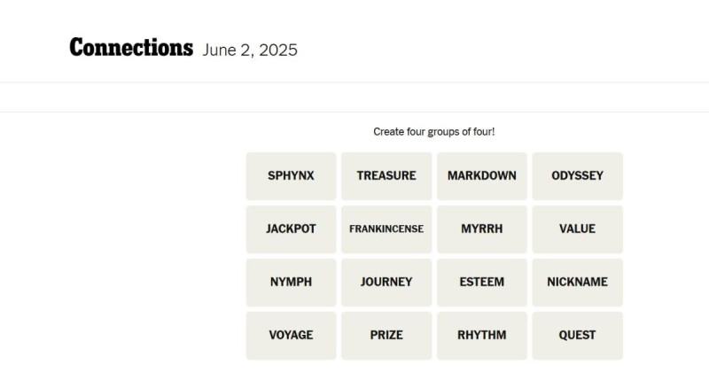 What Surprised NYT Connections Players on June 2? Find Out the Unexpected Answers