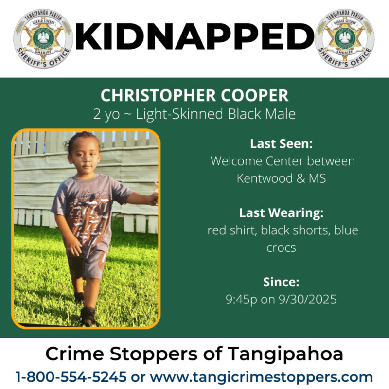 Toddler Safe After Harrowing Kidnapping in Louisiana's Tangipahoa Parish