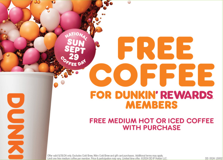Dunkin' Free Coffee Promotion: Fuel Your Productivity on December 29