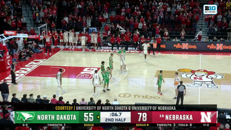Nebraska Cornhuskers Dominate North Dakota Fighting Hawks in 78-55 Victory