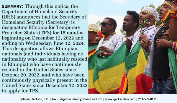 Judge Halts Ethiopia's TPS Termination, Supreme Court Next