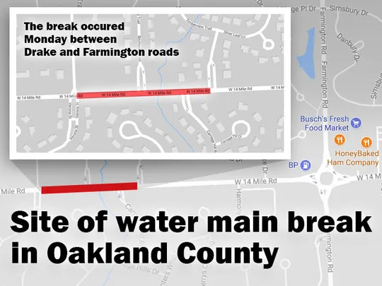 State of Emergency: Water Main Break in Auburn Hills Sparks Widespread Outages in Oakland County
