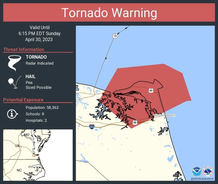 Eyes on the Skies: Tornado Warning Grips Virginia Beach