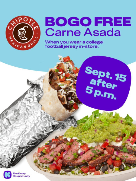 Chipotle's School Spirit BOGO: Score a Free Entrée in School Gear