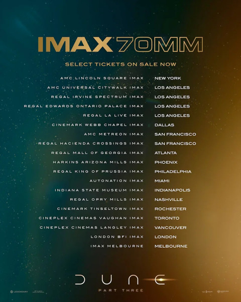 Dune Part 3: The IMAX 70mm Sensation Sweeps Audiences