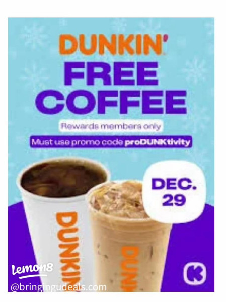 Dunkin' Releases Exciting Free Coffee Promo Code