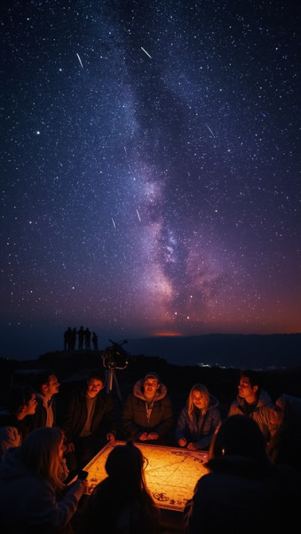 Stargazers Gather on Meteor Shower Night