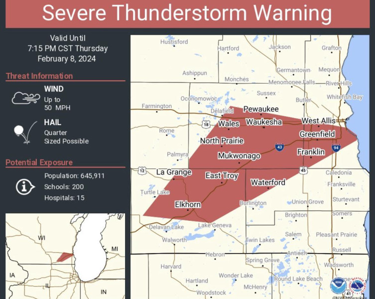 TMJ4 Alarms Milwaukee with Severe Thunderstorm Warning
