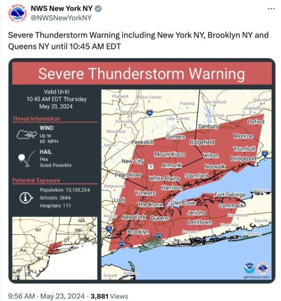 Unprecedented Severe Thunderstorm Warning Unleashes Fury Across NYC