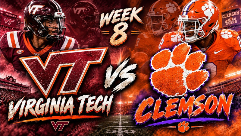 Clemson vs. Virginia Tech: Tigers Trail Hokies at Halftime in Week 8 ACC Clash