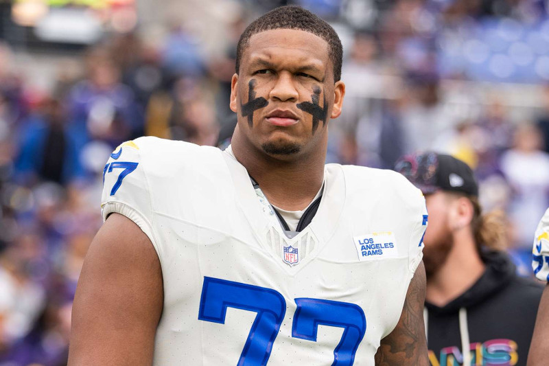 Rams lineman Alaric Jackson punches Bills linebacker Bradley Chubb after overtime win