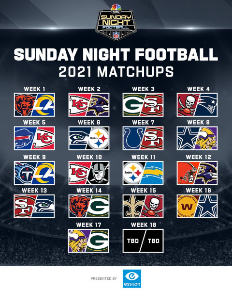 Here's who's playing Sunday Night Football tonight