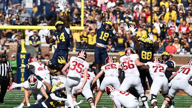 Indiana beats Michigan 13-6 in overtime to end 22-game losing streak