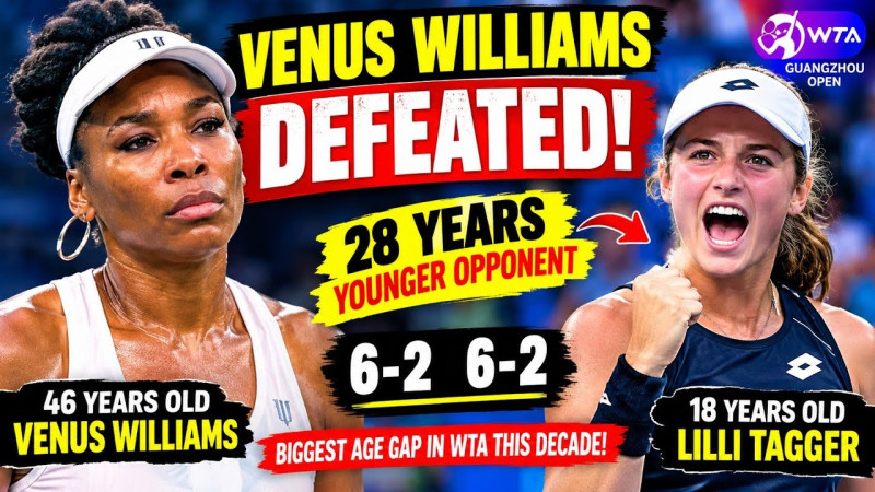 Lilli Tagger Defeats Venus Williams 6-2, 6-2 in Guangzhou, Ending Williams' Season