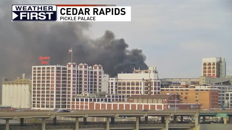 Quaker Oats Plant in Cedar Rapids Rocked by Massive Fire and Explosion