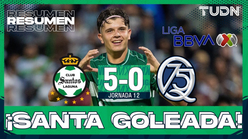 Santos Laguna routs Querétaro 5-0 in Jornada 12, clinches fifth straight win