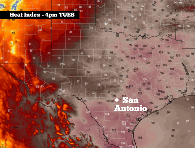 South Texas heat index hits 102 degrees as cold front nears