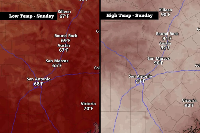 South Texas heat index hits 102°F before strong cold front arrives