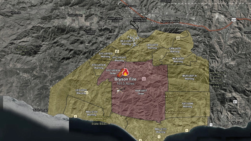 Bryson Fire forces evacuations in Malibu